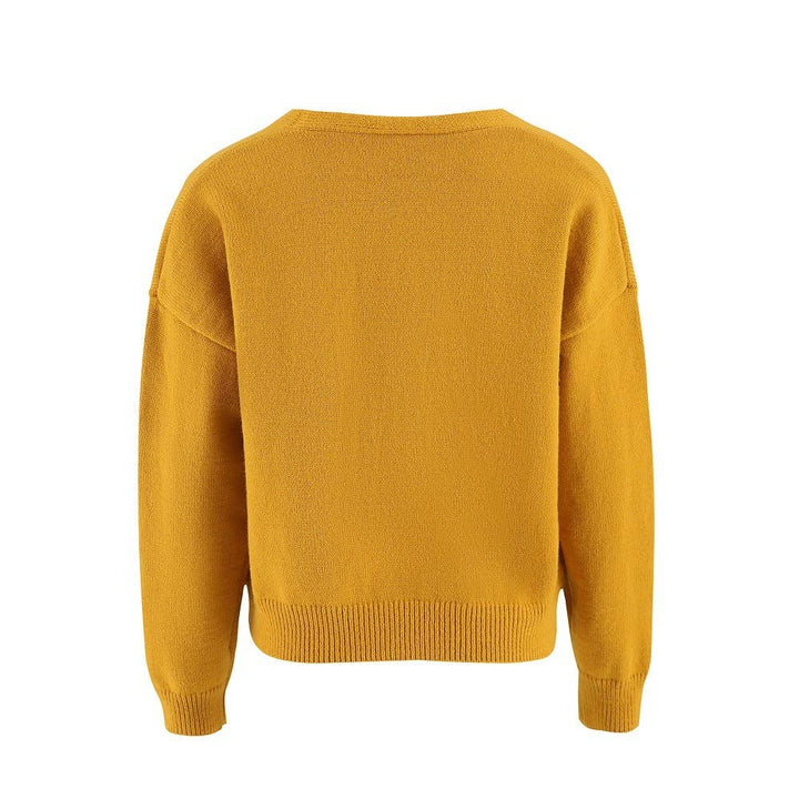 Daisy V-neck Cardigans: Orange / S