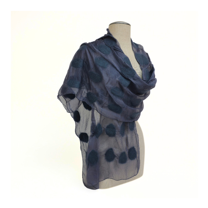 Polka Dotted Felt Soft Scarf