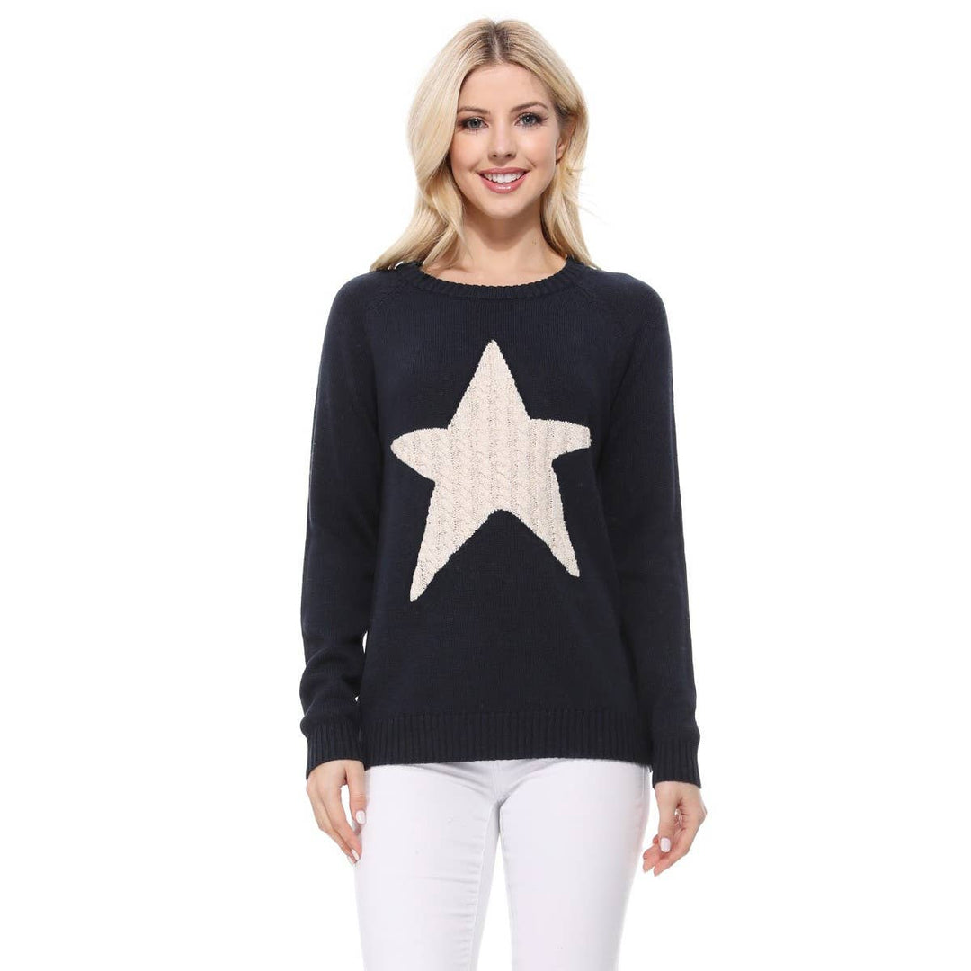 Star Sweater MK3506STAR: OATMEAL/BLACK / M
