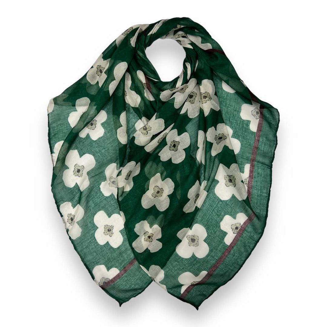 Daisy printed scarf: Navy