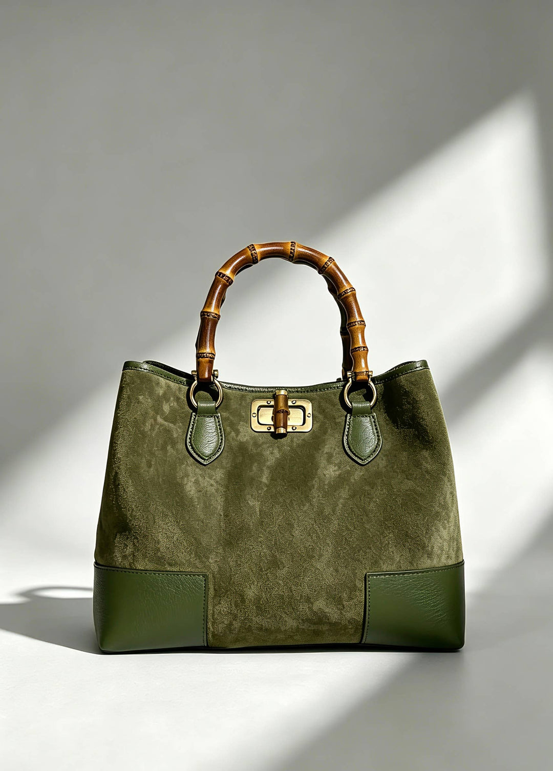 Handbag Italian Suede Leather: Nero