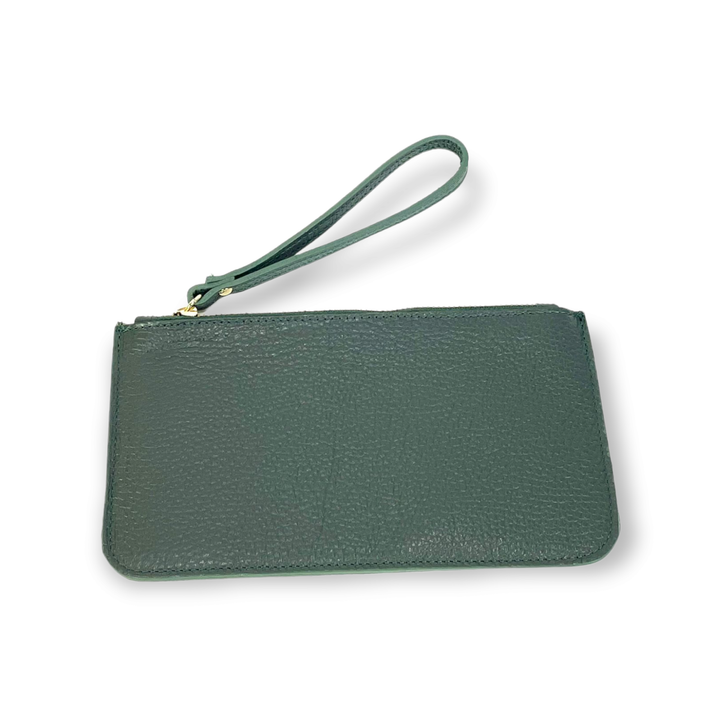 Genuine Leather Bag w/Wrist Strap: Bronze / Large