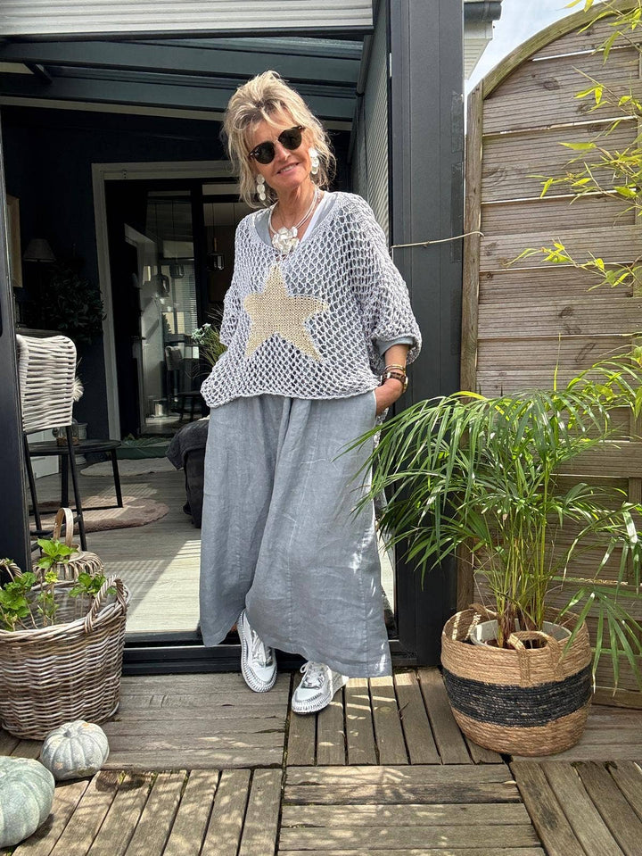 Cotton knit sweater star 100% cotton: Jeans