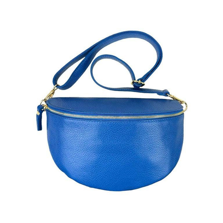 Large Italian Leather Waist Bag : Black