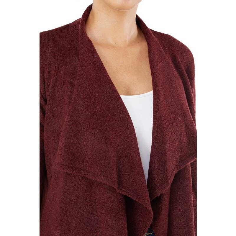 Draped Sweater Cardigan MK8218: NAVY / S