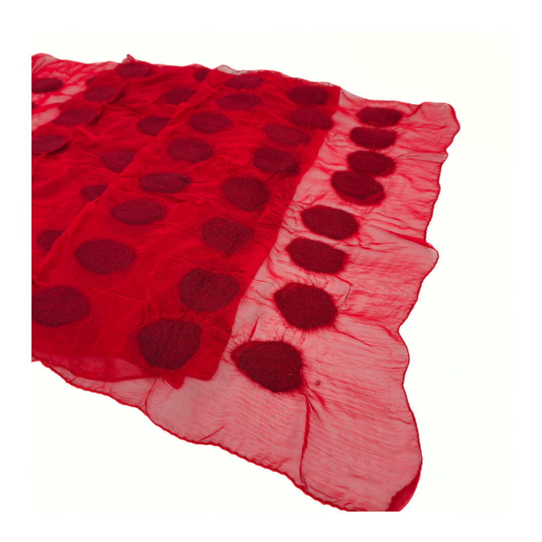 Polka Dotted Felt Soft Scarf