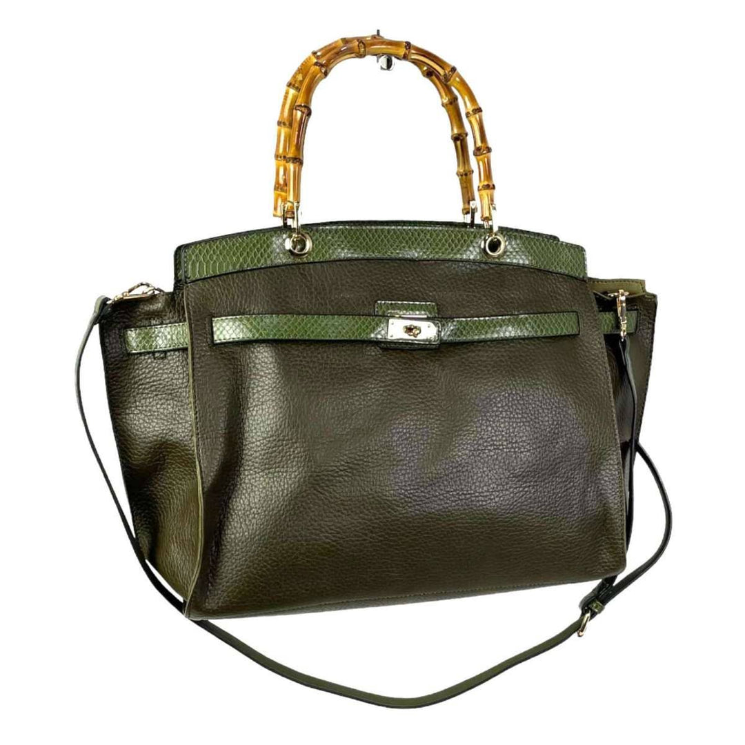 Bag w/ Bamboo Handles: Dark grey