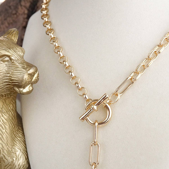 Hammered Heart Lariat Necklace in Gold