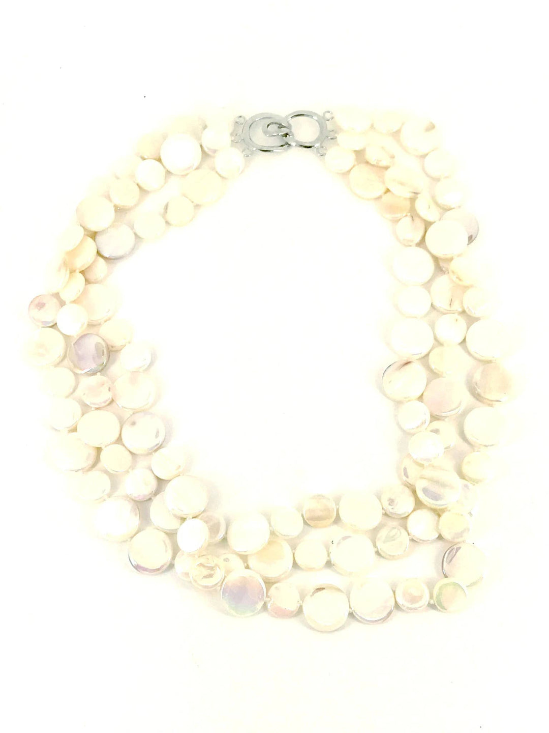 White 3 Strand MOP Neck