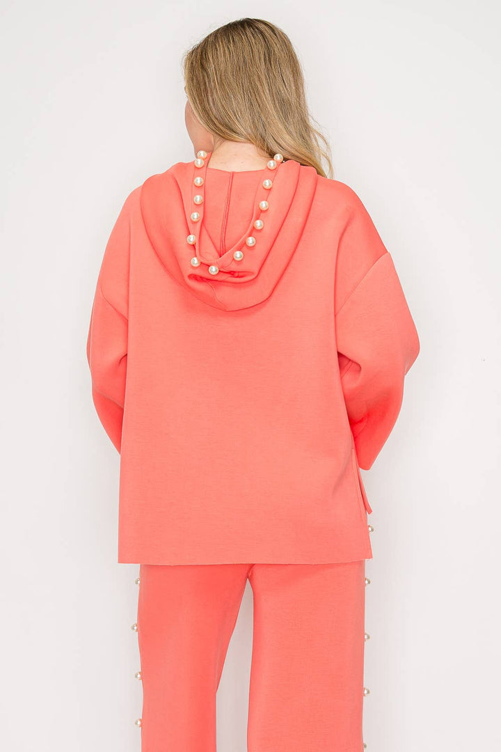 Francine Scuba Pearl Hoodie: White / L