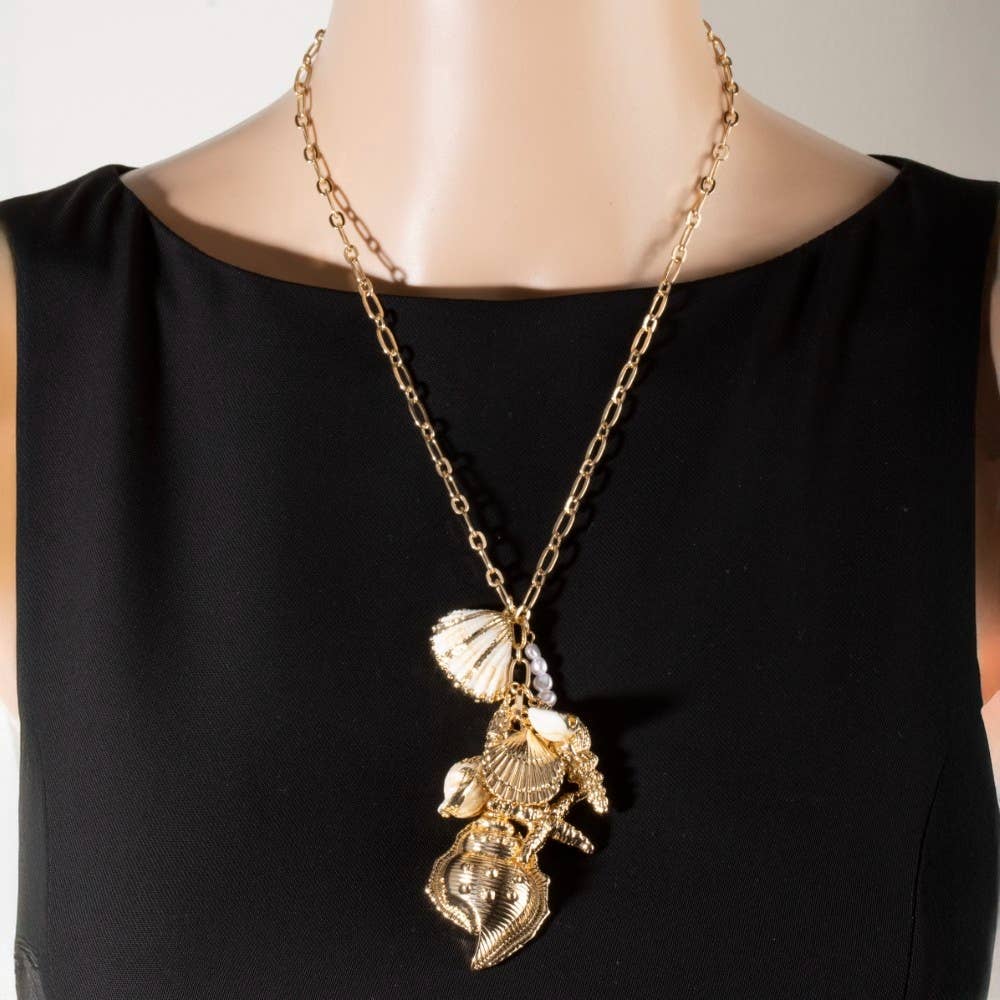 Gold Sea Charm Necklace