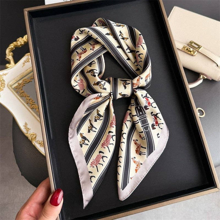 Sheer Trend - Fashion Print Square Scarf: BLACK