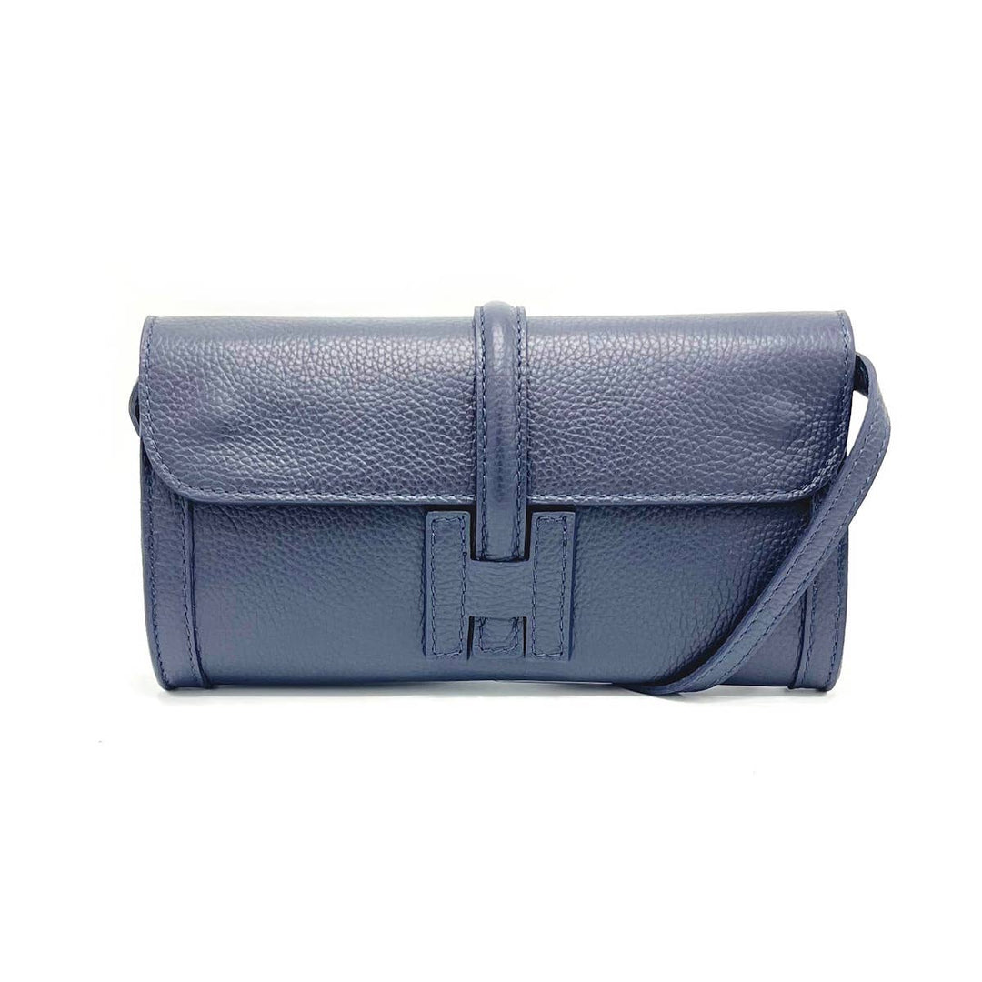 Leather clutch, Made in Italy,112532: Camel