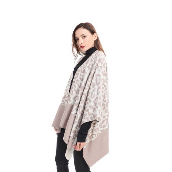 Cheetah Print Reversible Cape: 02 Black
