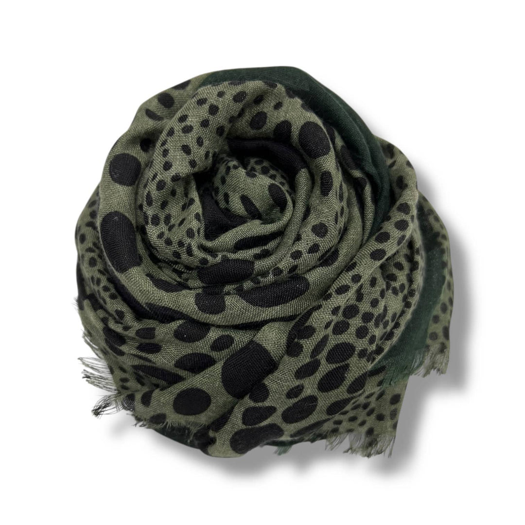 Leopard dots print scarf : Black