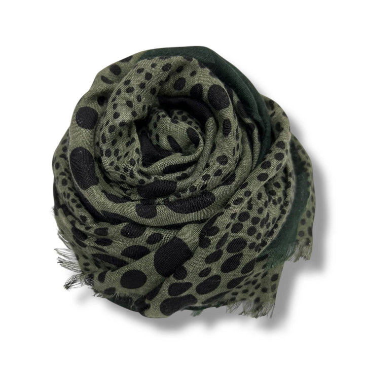 Leopard dots print scarf : Black