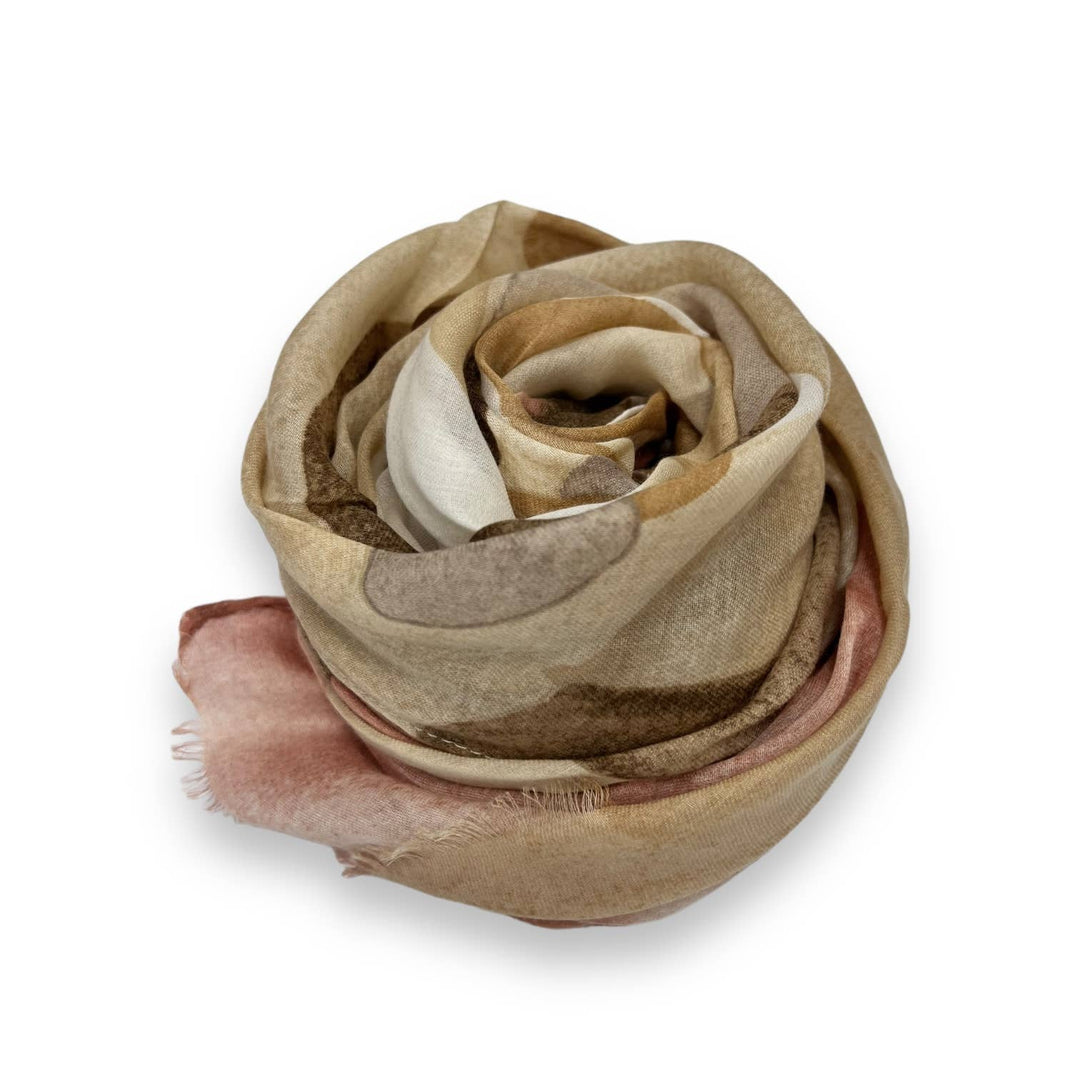 Soft Abstract painting scarf: Pink