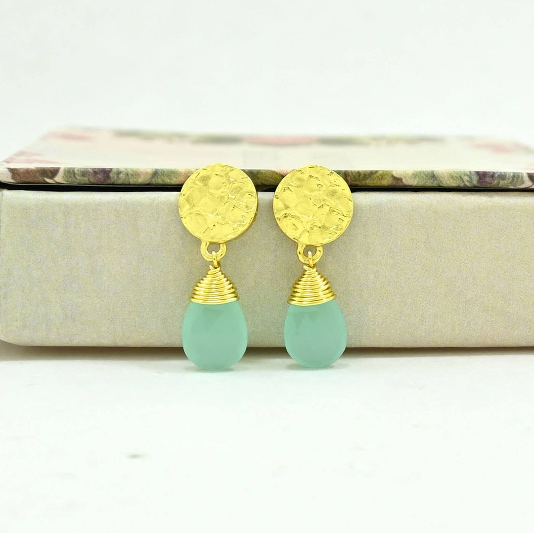 -  Abigail Earring  - Aquamarine Chalcedony