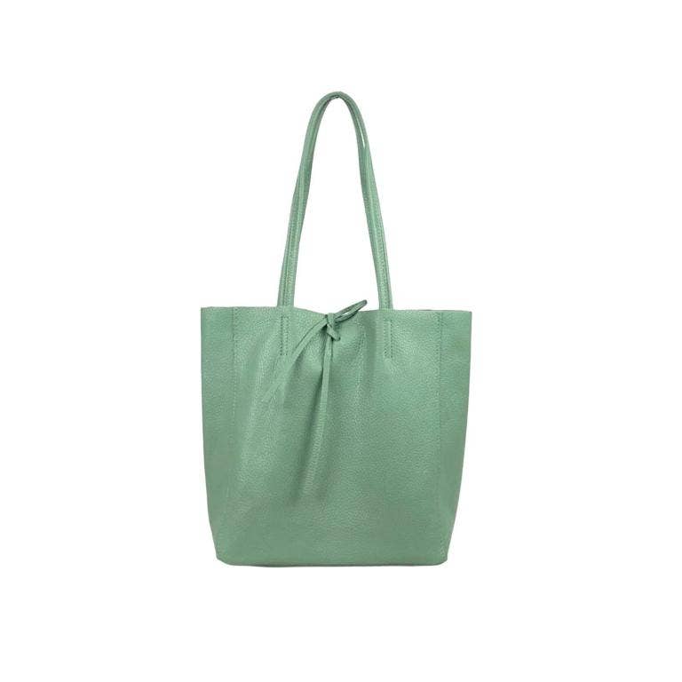 Leather Tote Bag Olive Green
