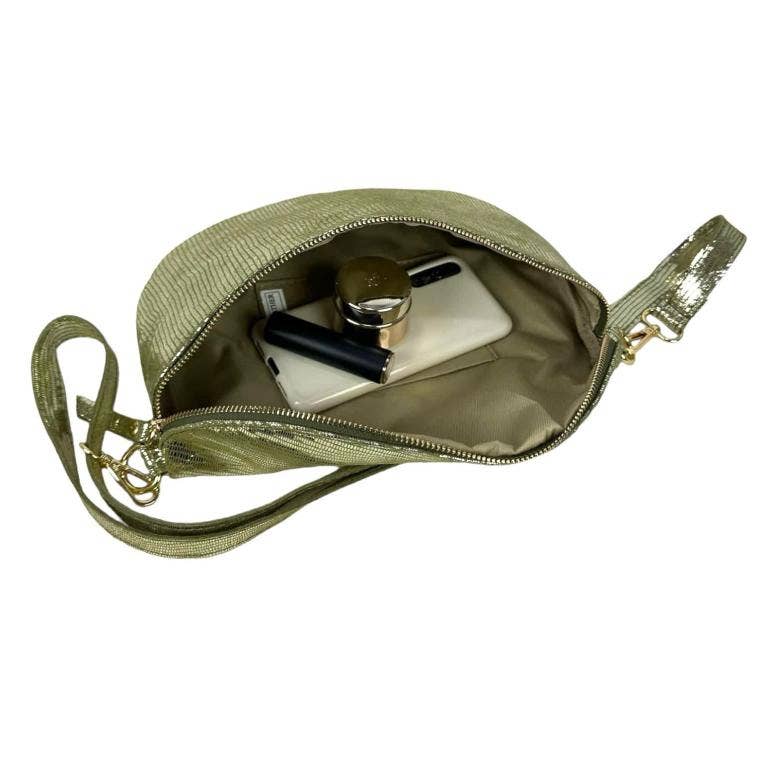 - Italian Leather Waist Bag Large: Black