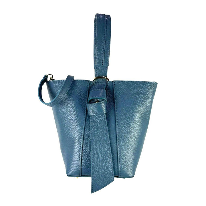 Genuine Leather Tote: Orange