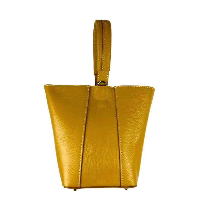Genuine Leather Tote: Orange