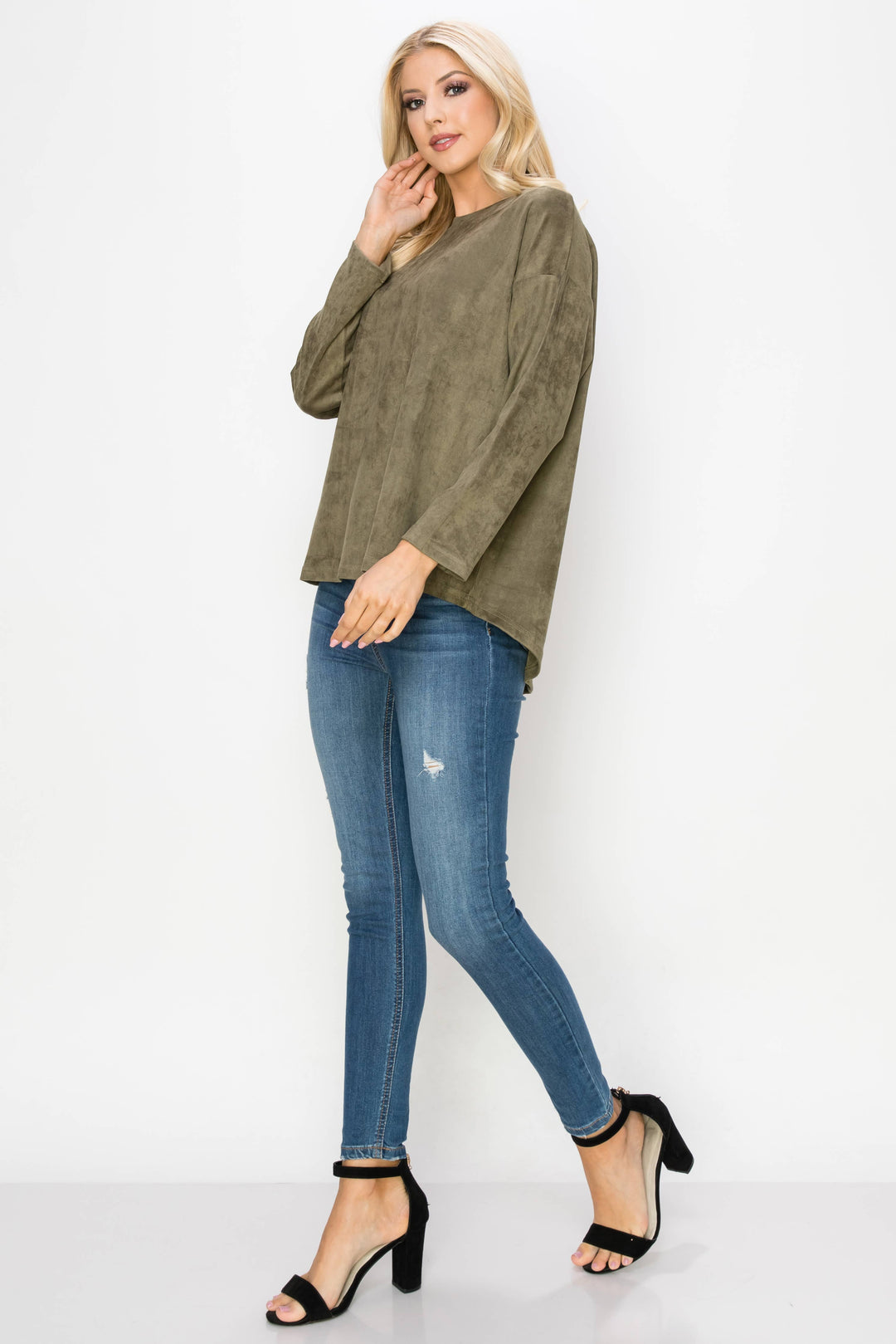 Adi Stretch Suede Top: BLACK / XS / A5418