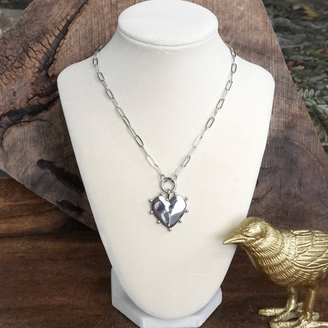 Modern  Heart Paperclip Neck - Gold