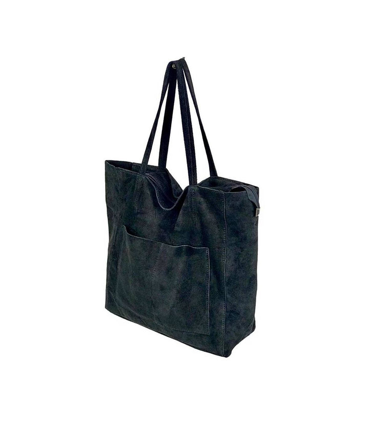 Italian Suede Leather Bag: Olive