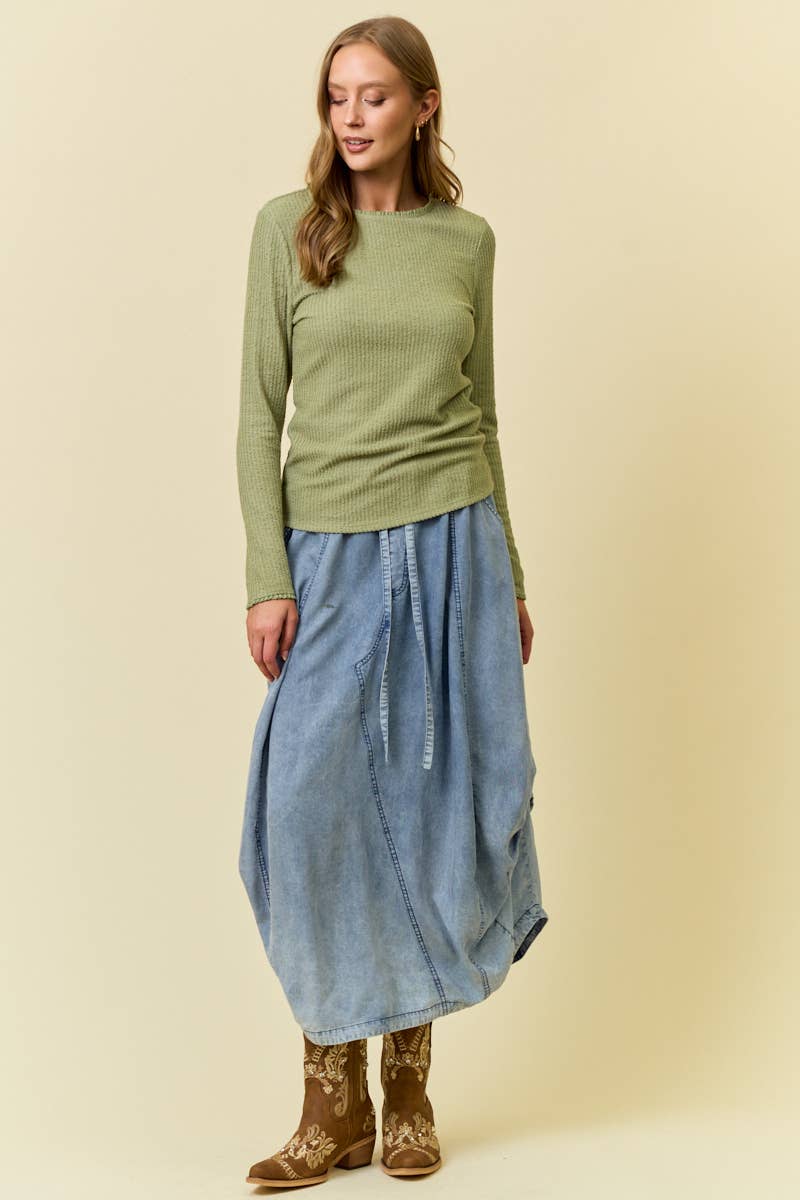 TENCEL SKIRT - 6557S-2: DENIM / M
