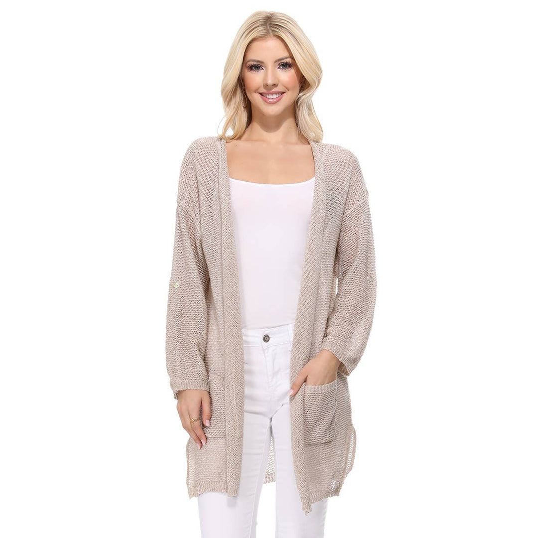 MESH CARDIGAN SAND S/M