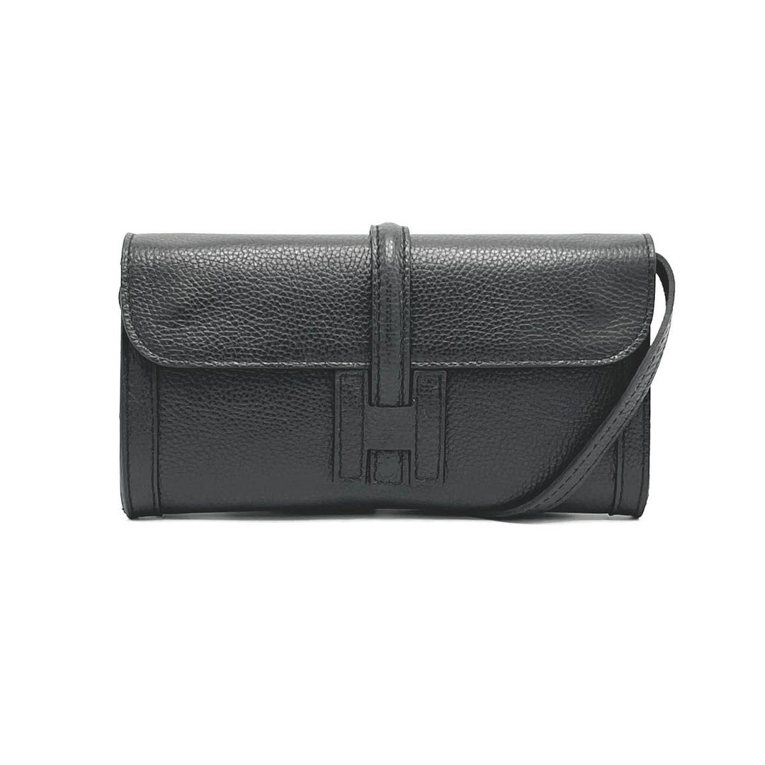 Leather clutch, Made in Italy,112532: Camel