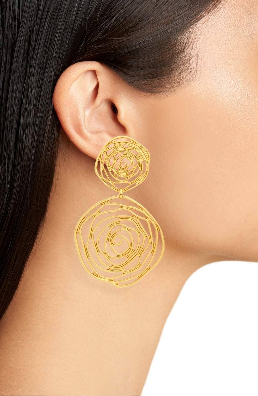Floral Statement Earrings: Silver