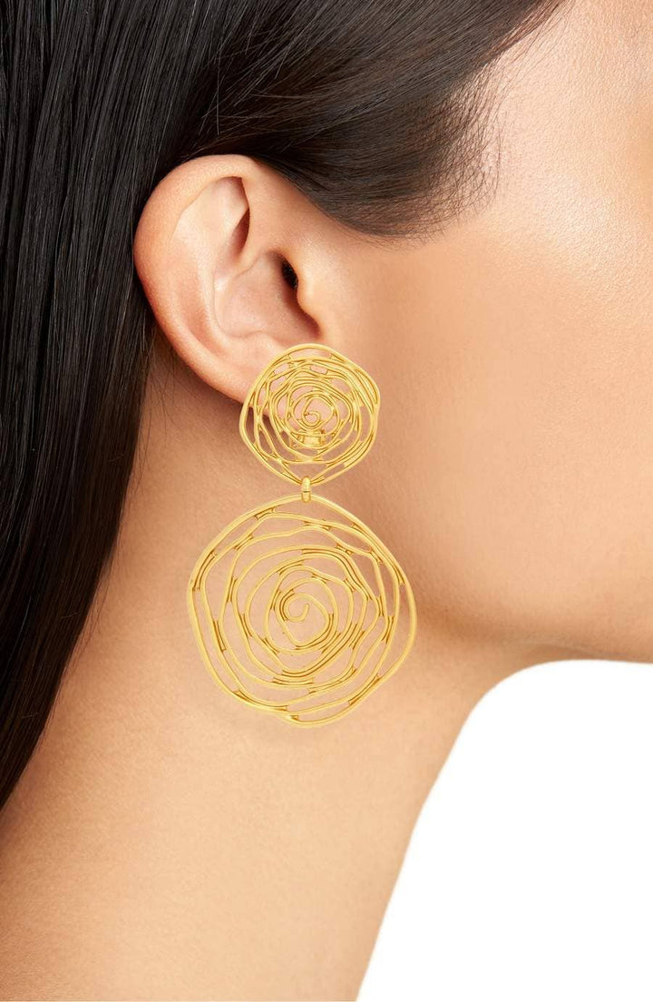 Floral Statement Earrings: Silver