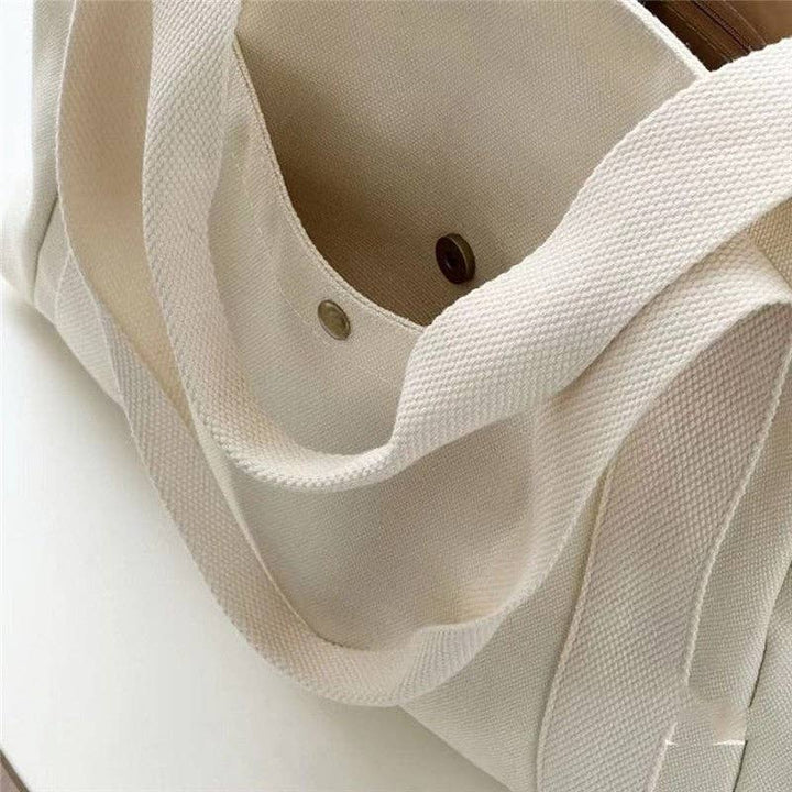 Large Capacity Canvas Shoulder Bag: KHAKI