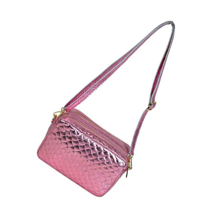Crossbody Bag in Leather: Gold