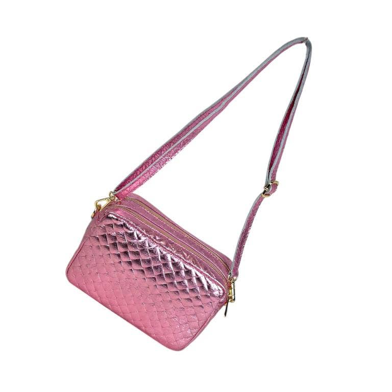 Crossbody Bag in Leather: Black