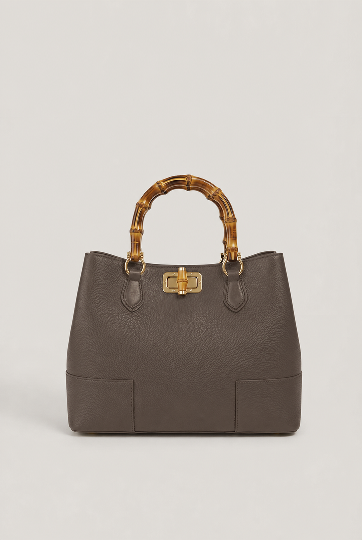 Bamboo Bag in Leather – Made in Italy Nero