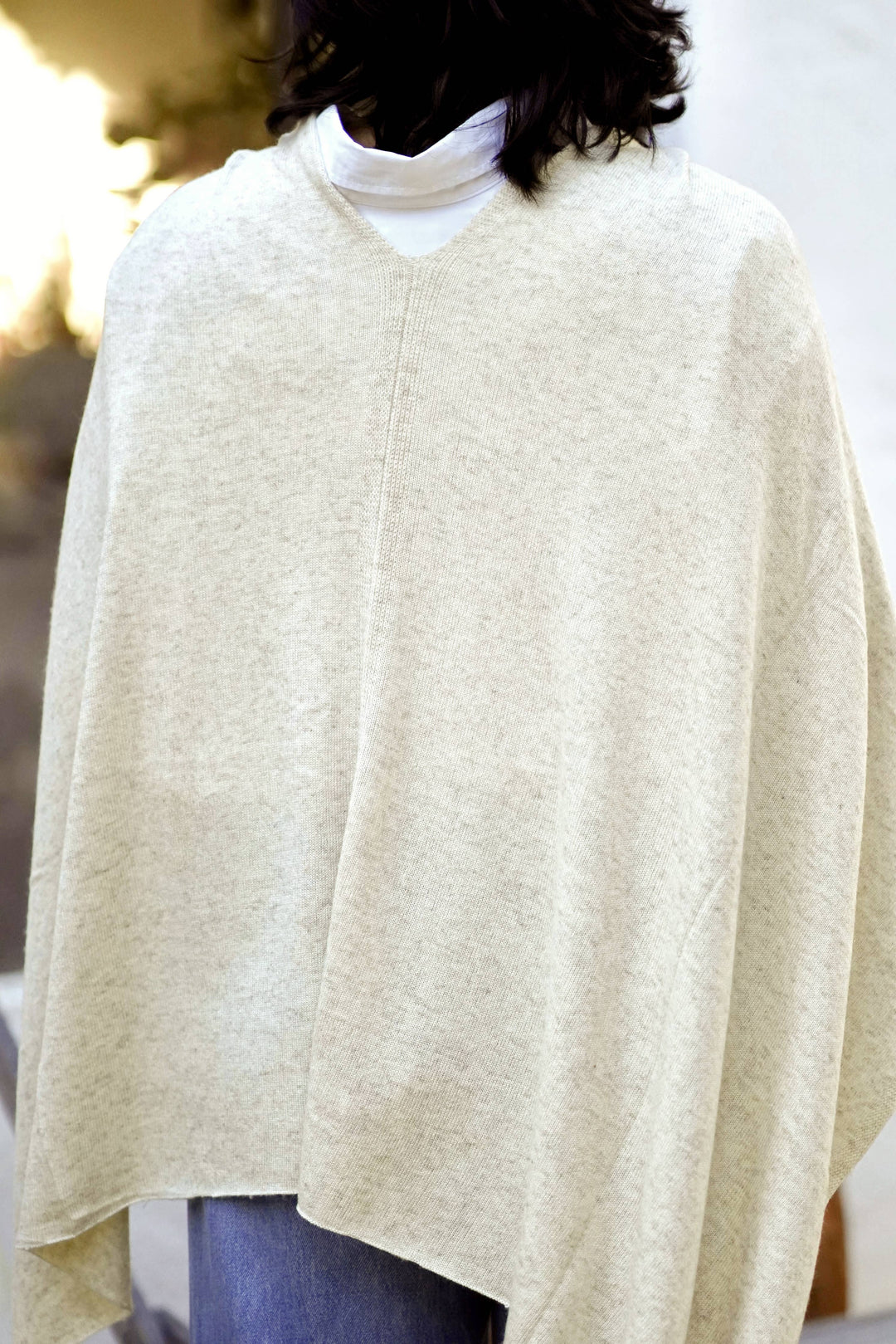Cashmere Poncho: Oatmeal