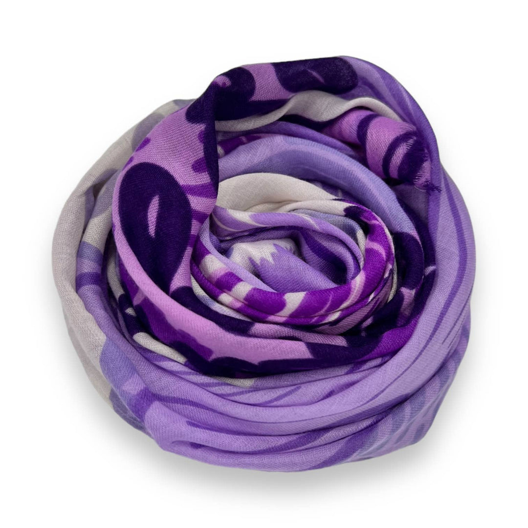 Big flower printed scarf: Mocca