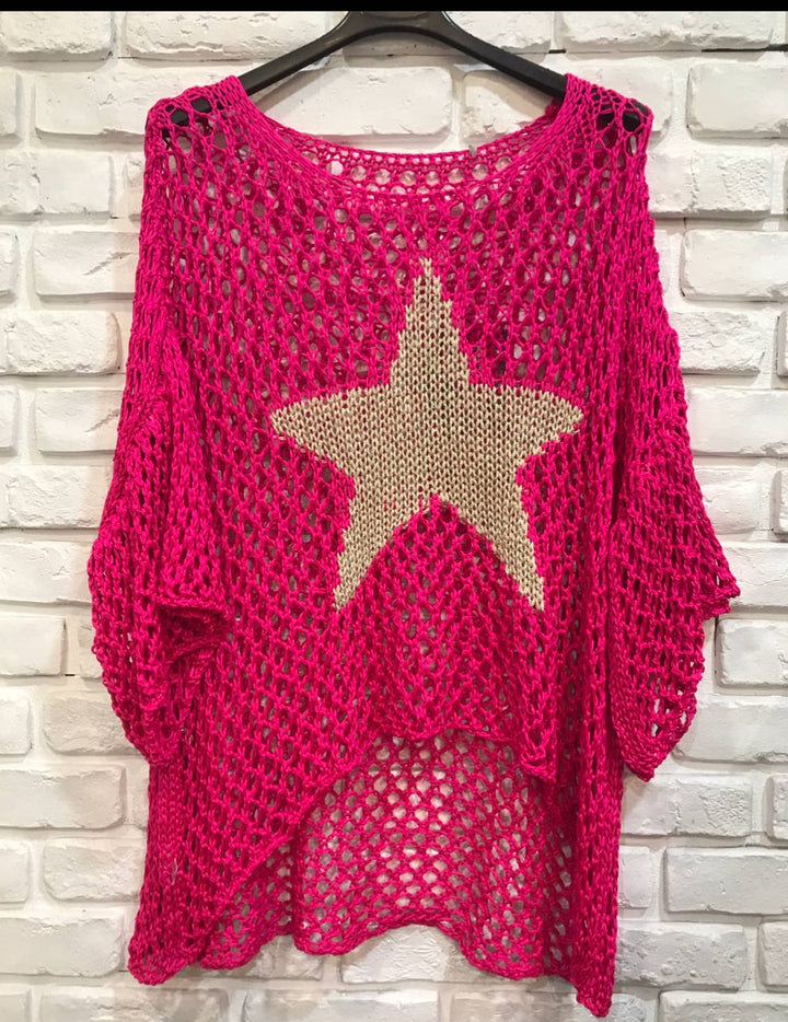Cotton knit sweater star 100% cotton: Jeans