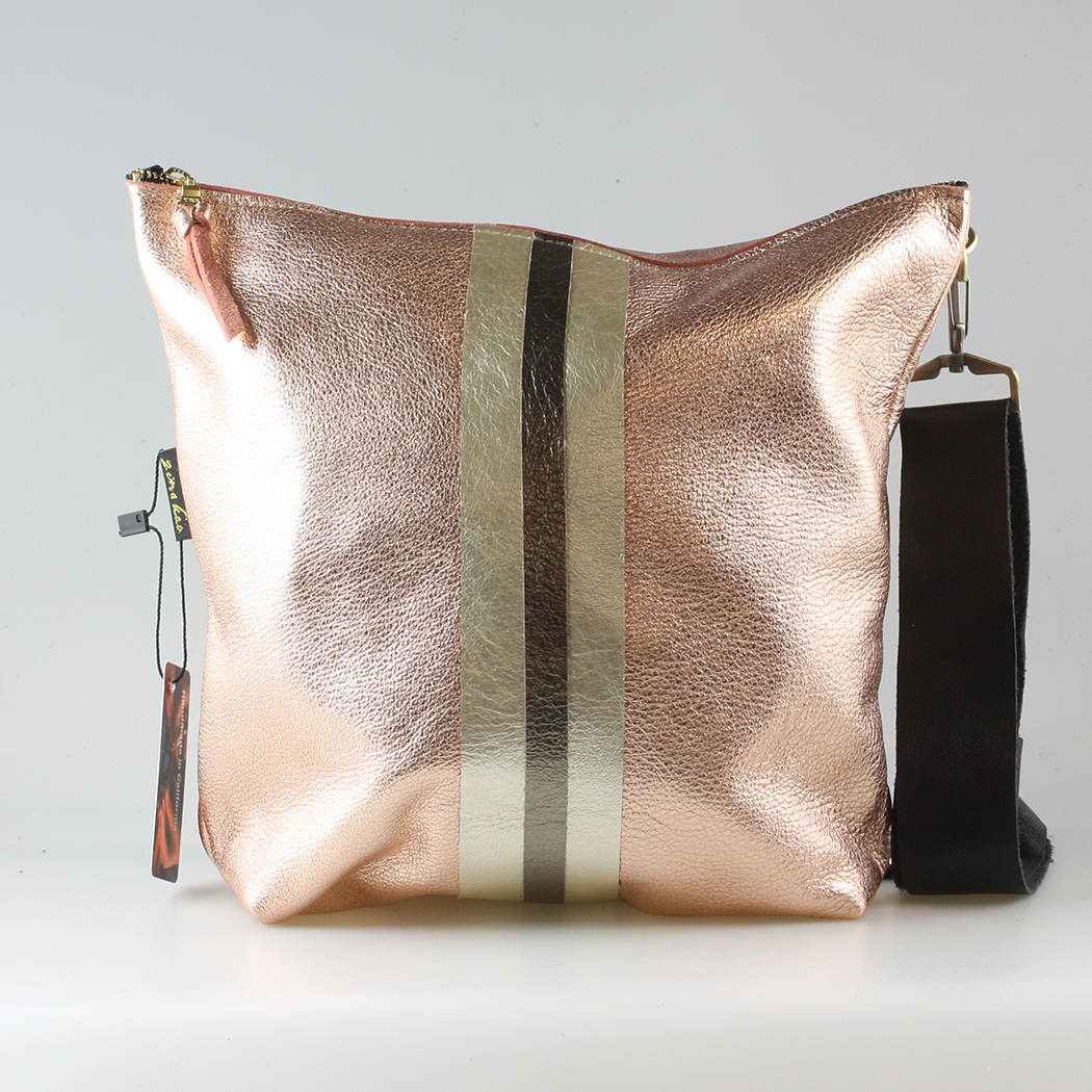 Graham Crossbody: METALLICS!: Gunmetal : Silver/IceBlue