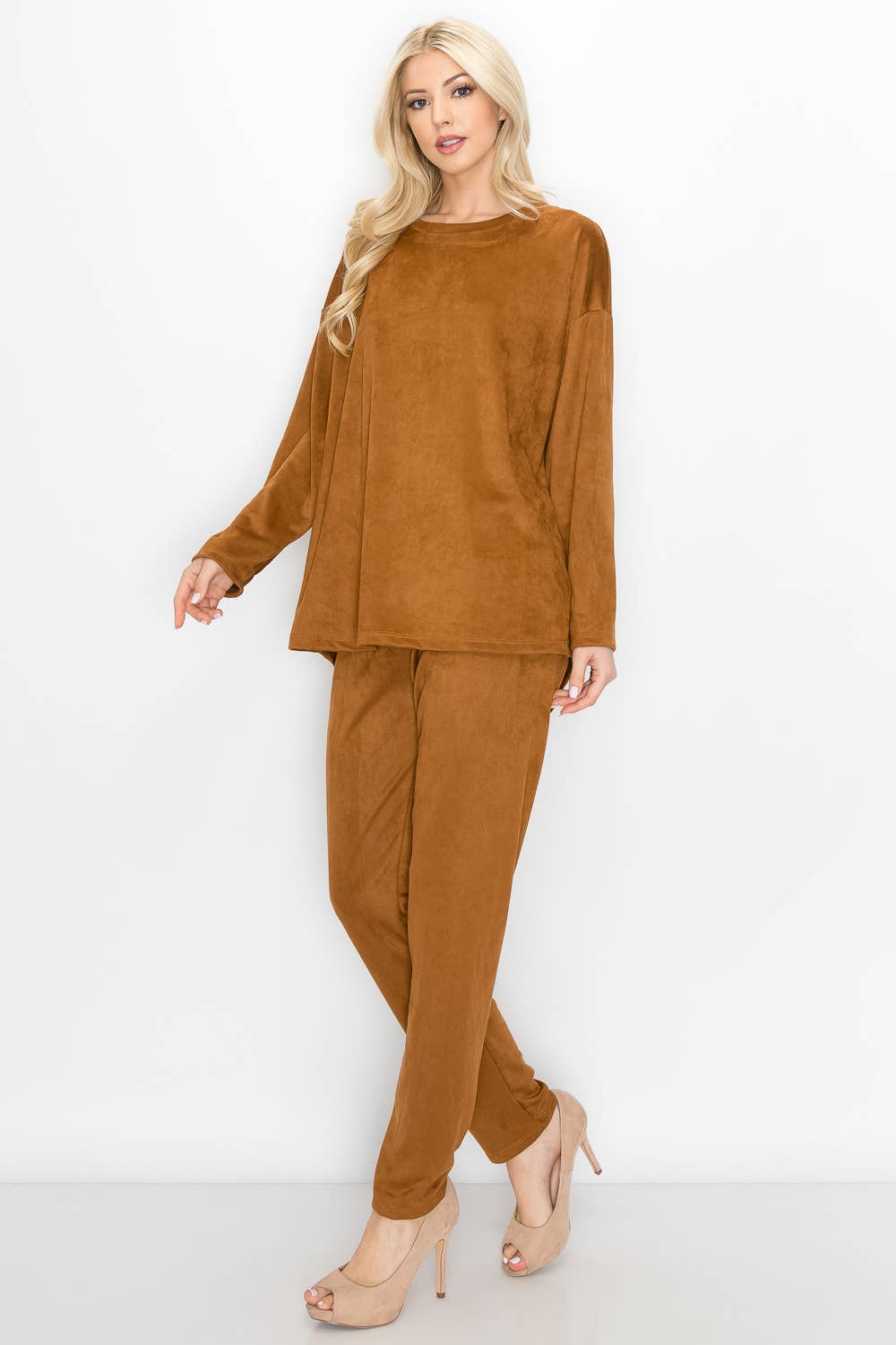 Adi Stretch Suede Top: UMBER / S / A5418