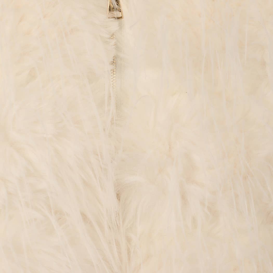 Faux Fur  ZIP JKT: Taupe / S/M