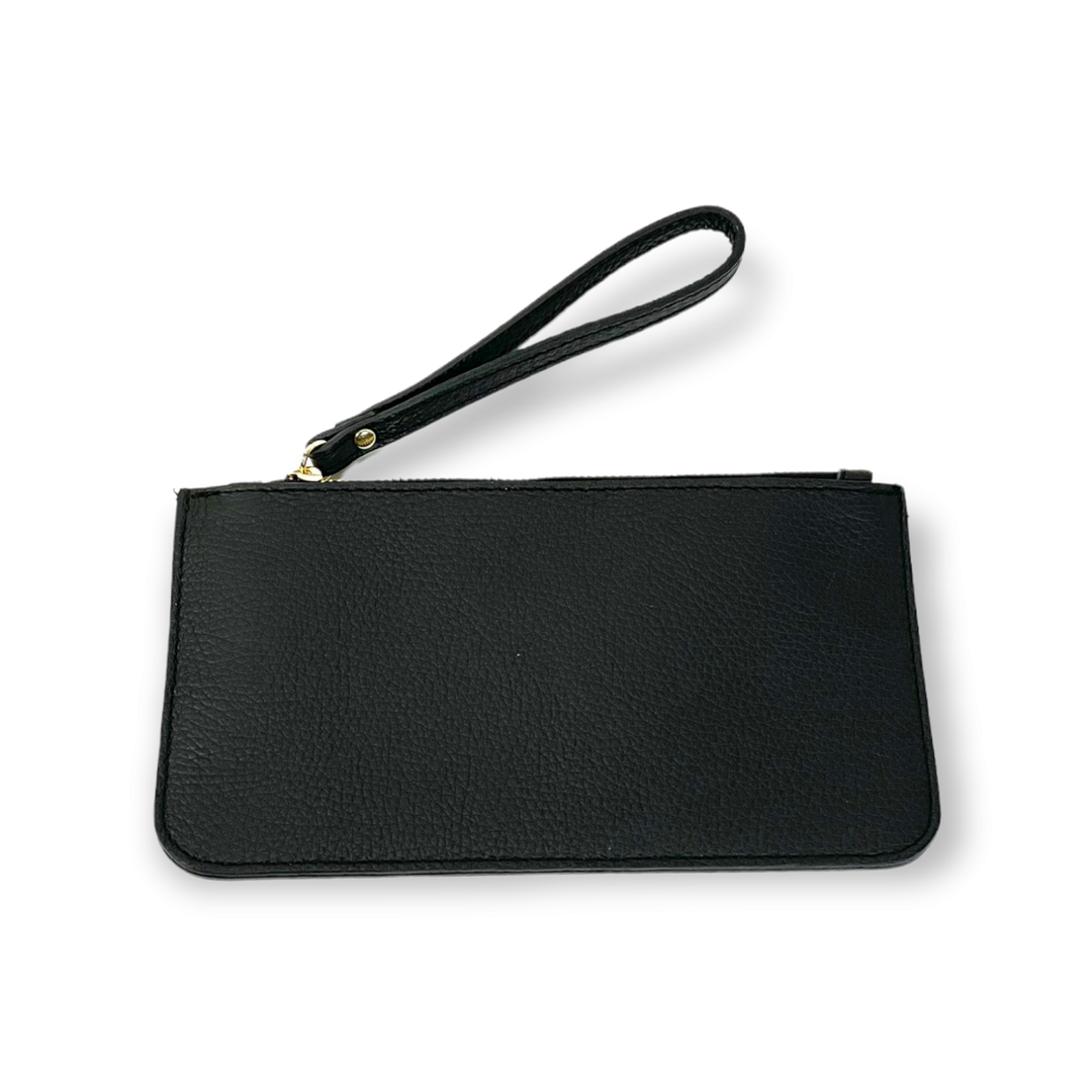 Genuine Leather Bag w/Wrist Strap: Bronze / Large