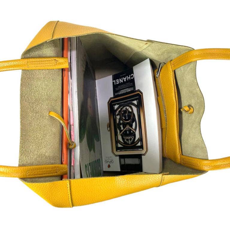 Leather Shopper: Yellow