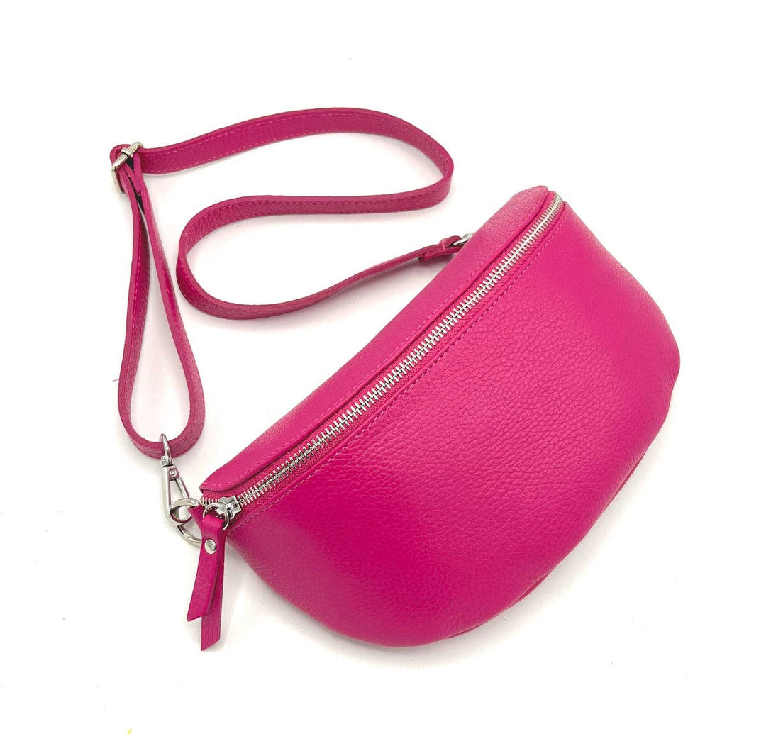 Leather Waist Bag, Made in Italy: 112466: Orange
