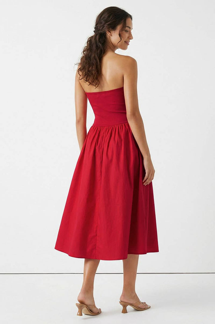 Strapless Maxi Dress: Black / L