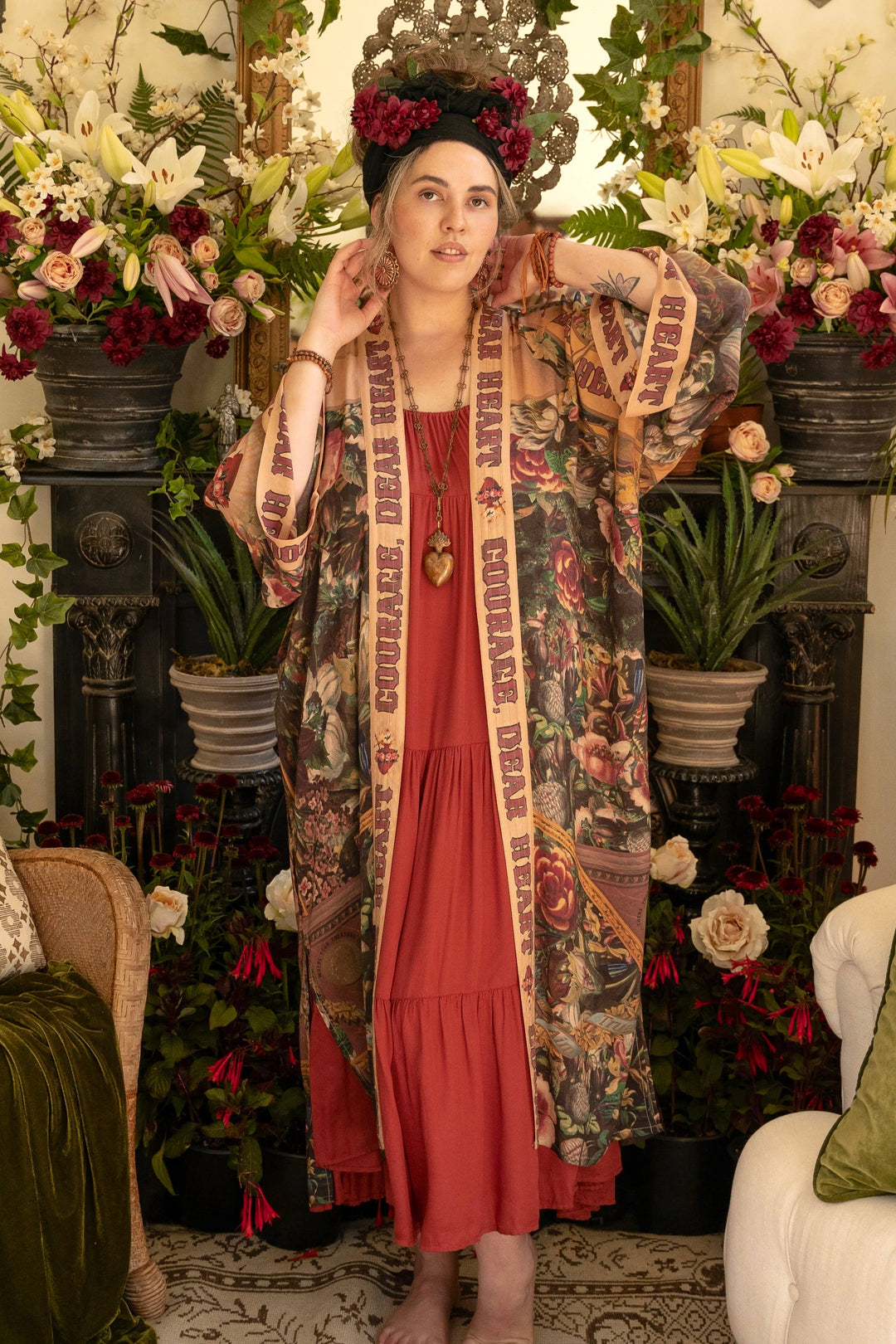 Courage Dear Heart Boho Kimono Duster