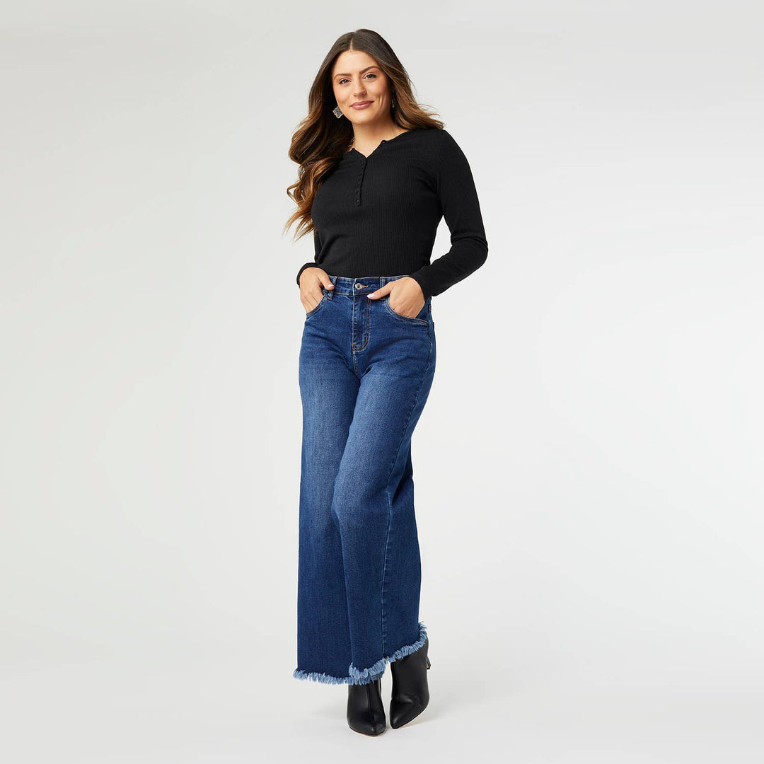Wide Leg: M / Dark Denim